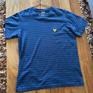 KAWS Uniqlo BFF Stripe Tee T-Shirt Blue Navy stripes Unisex Small